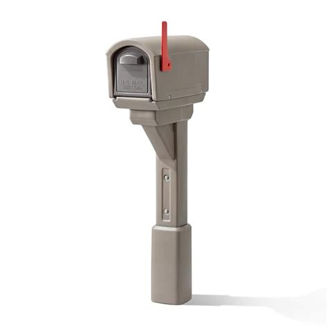 Step2 Mailmaster Express Small Plastic Brown Post Mount Mailbox With