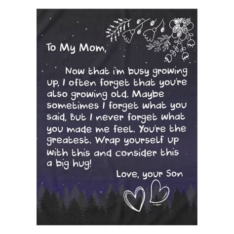Personalized To My Mom Love Letter From Son Tablecloth Zazzle