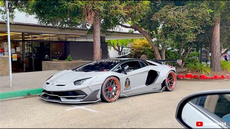 Liberty Walk Widebody Aventador With Svj Bodykit Start Up And Driving