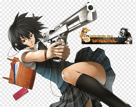 Anime Girls With Guns Firearm Manga Png Clipart Artwork Black Hair Sexiz Pix