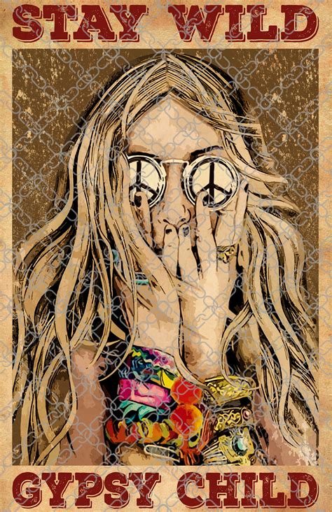 Stay Wild Gypsy Child Poster Hippie Wall Art Boho Poster Etsy