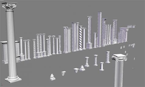 Classic Columns Collection 3d Model In Decoration 3dexport