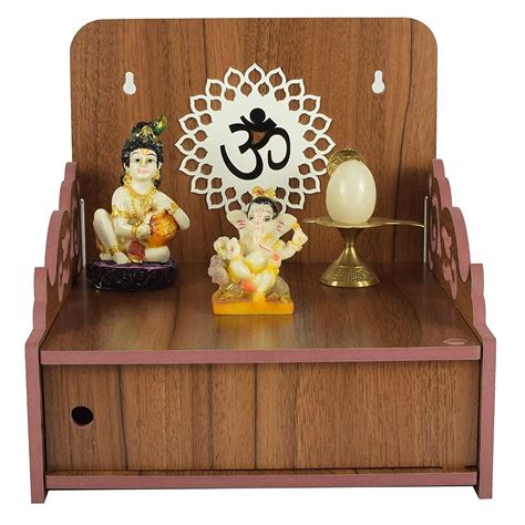Ronest Wooden Readymade Wall Mounted Hanging Puja Temple For Home God