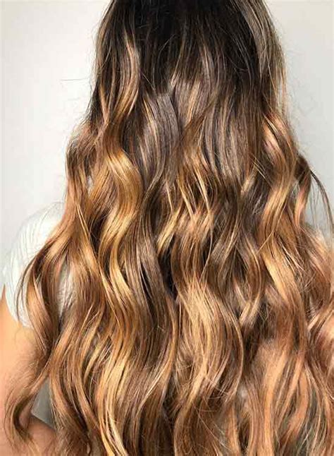 Caramel Blonde Hair Color With Highlights Balayage Dye