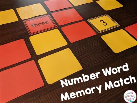 Number Word Memory Match In 2020 Number Words Fun Math Games Memory