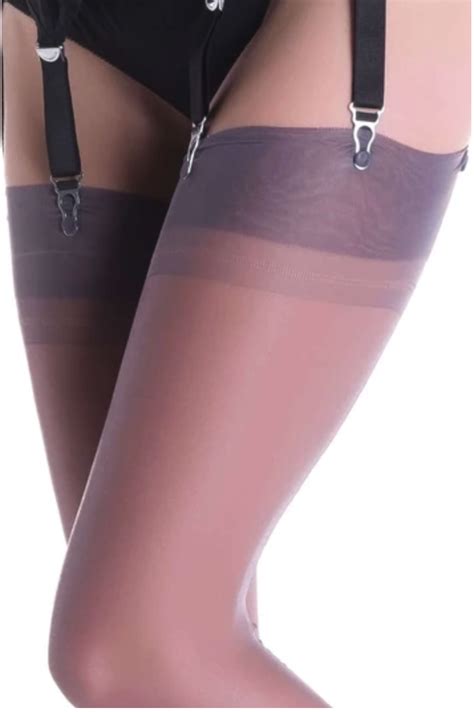 GIO Fully Fashioned AUTHENTIC Seamed Stockings CUBAN Heel PEWTER Soft