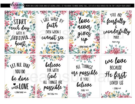 Bible Verses Cards Encouragement Tags Christian Tags Etsy