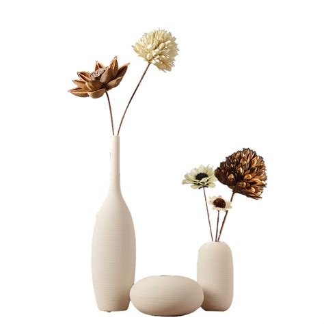 Nordic Ceramic Vases Modern Simple White Flower Arrangement Dry Flower