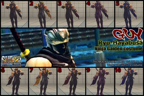 Ssf4ae Guy Ryu Hayabusa Costume Mod 10color By Dsforest On Deviantart