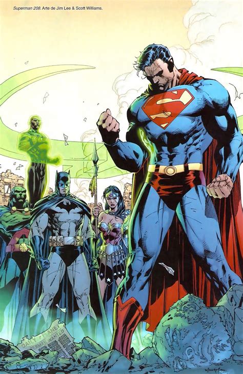 Superman And Justice League By Jim Lee Dc Comics Superman Comic Art