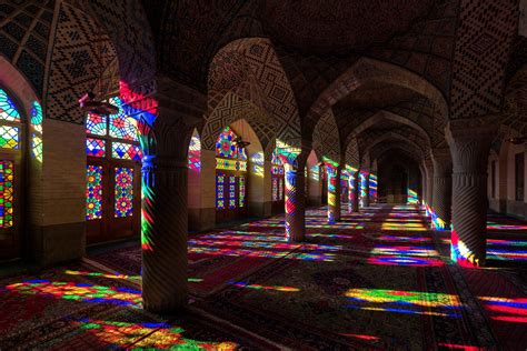 Lighting Reflected Through The Stained Glass Windows Inside The Nasir