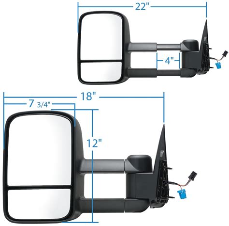 K Source Custom Extendable Towing Mirror Electricheat Textured Black Driver Side K Source