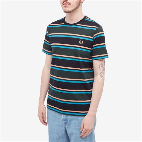 Fred Perry Bold Stripe T Shirt Nught Green End