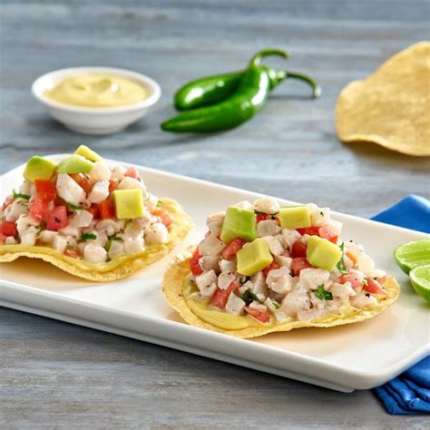 Tostadas de ceviche estilo Baja Recetas de comida Ceviche Comida étnica