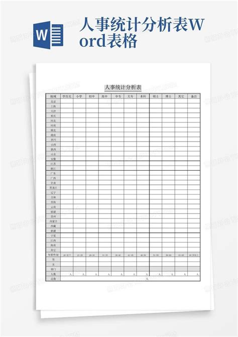 人事统计分析表表格word模板下载编号lverknxd熊猫办公