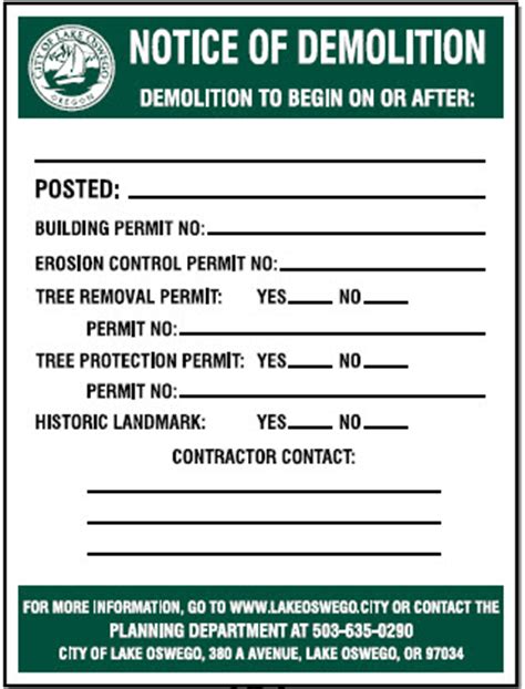 Demolition Notices Required Beginning December 1 2016 City Of Lake