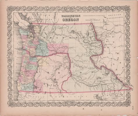 Oregon Joins The Union Map Of Oregon From 1859 Coltons Atlas
