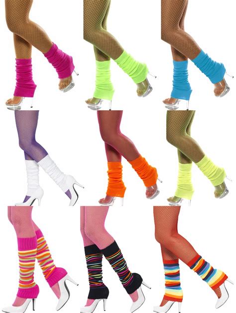 Adult Neon Leg Warmers 80s Workout Aerobics Costume Legwarmers Dancer Hosiery Ebay