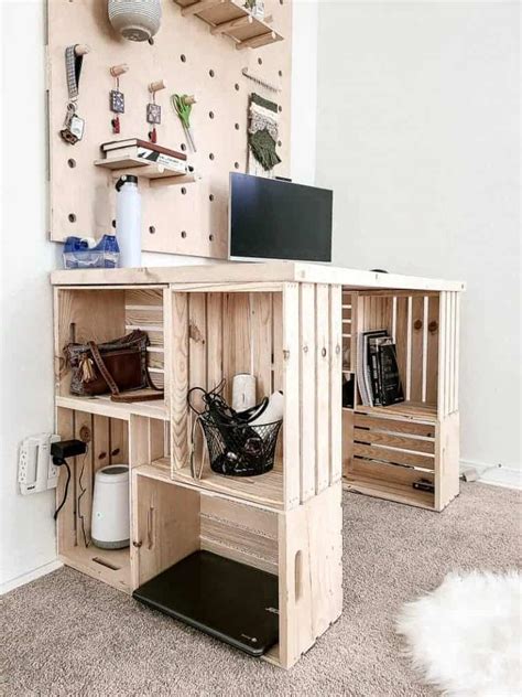 Easy Diy Wood Crate Desk Perfect For Homeschool Making Manzanita
