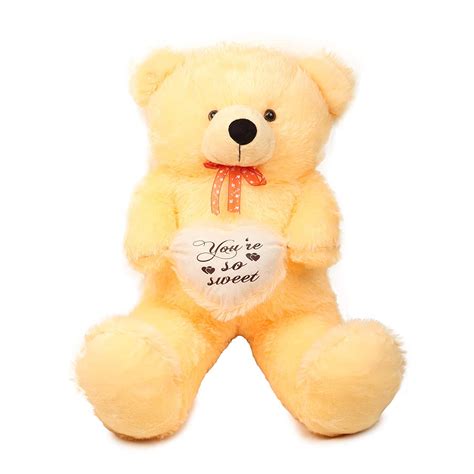 Nkl Standing Teddy Bear With Heart 24 Inch Butter Toys And Games