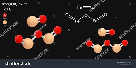 Ironiiiii Oxide Magnetic Iron Oxide Chemical Stock Illustration