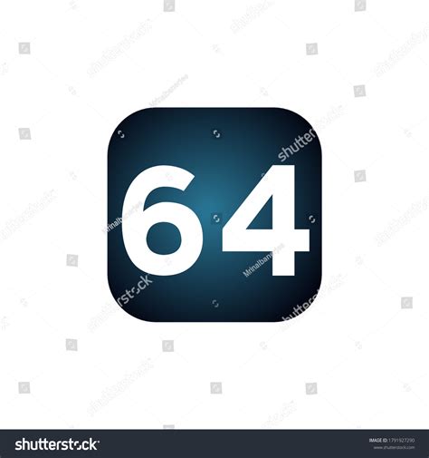Number 64 Logo Symbol In The Colorful Square On Royalty Free Stock
