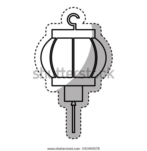 Traditional Japanese Lamp Icon Vector Illustration Stock Vector