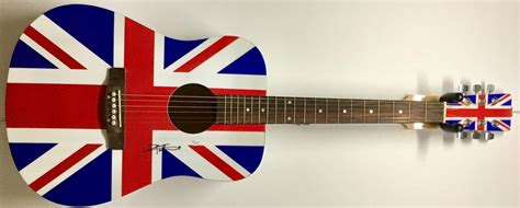 Pete Townshend Signed Full Size Union Jack Acoustic Guitar Jsa Coa