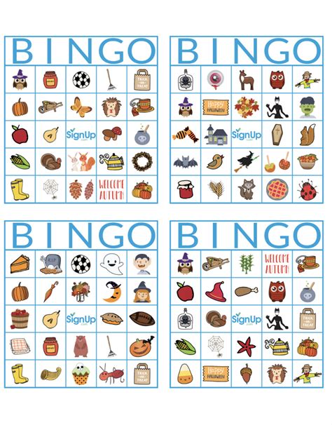 Maybe, you are not very crafty and concerned with generating incorrect stylistic selections on your own design. Printable Bingo Cards: Fun Fall Classroom Party Activity ...