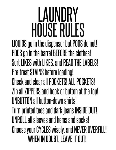 The Lunchbox Seasons Laundry House Rules For All Machines Free
