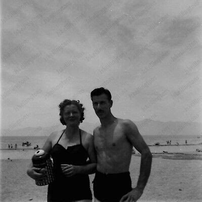S Candid Of Couple On Beach Vintage Film Negative Tq Ebay