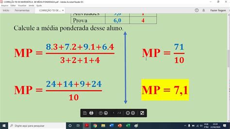 A Media Ponderada Dos Numeros 5 12 20 E 15