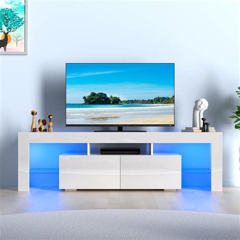 Buy Gerfogoo Glossy Led Tv Stand Entertainment Center For 55 Inch Tv