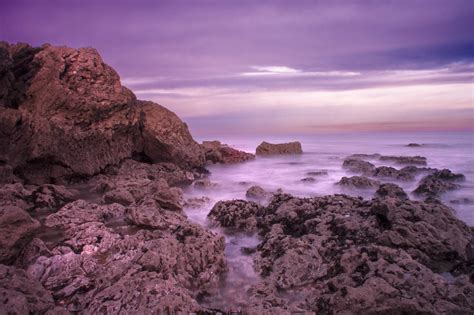 Wallpaper Landscape Sunset Sea Bay Rock Shore Sand Sky Beach