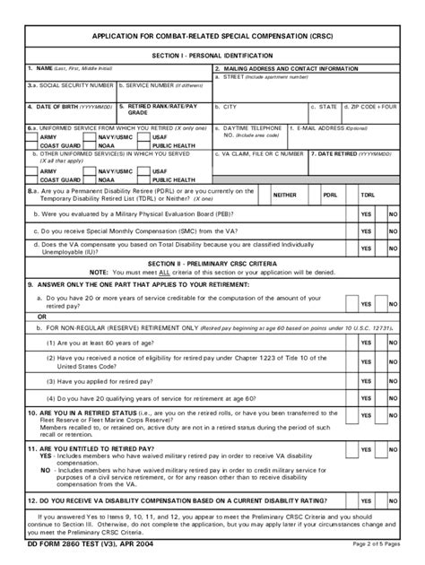 Da Form 2860 Fillable Printable Forms Free Online