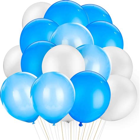 150 Pieces 12 Inch Blue Balloons White Dark Blue Balloons