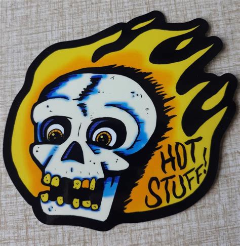 Hot Stuff Flaming Skull 4 Vinyl Sticker The Black Lagoon Room