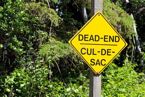 Yellow Traffic Sign With Dead End Symbol Stock Image Image Of Danger