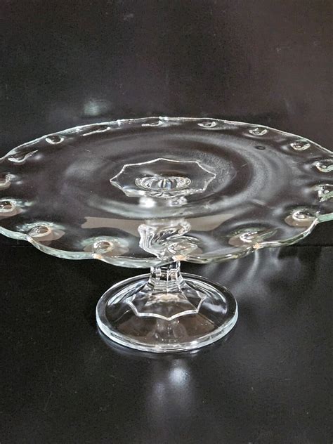 Vintage Indiana Glass Teardrop Pedestal Cake Stand Etsy