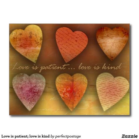 Love Is Patient Love Is Kind Postcard Zazzle Love Is Patient
