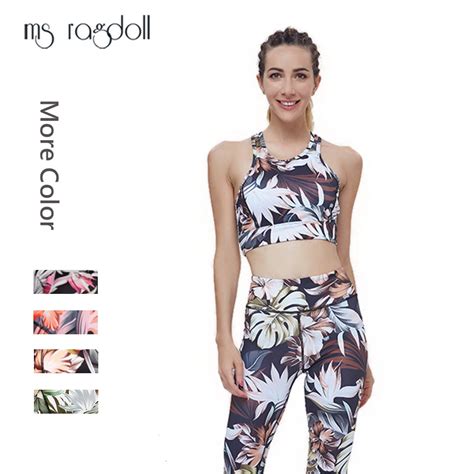 tracksuit women sportswear 2 piece yoga set floral print sports suit gym fitness clothing sports