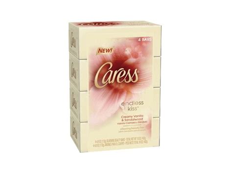 Caress Beauty Bar Endless Kiss Creamy Vanilla And Sandalwood 4 Oz 4 Bar