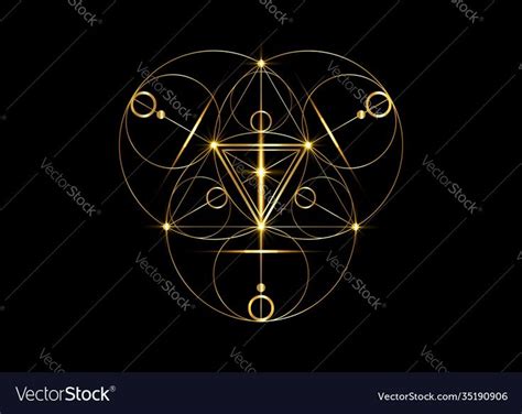 Alchemy Symbols Sacred Geometry Golden Triangle Gold Logo Occult
