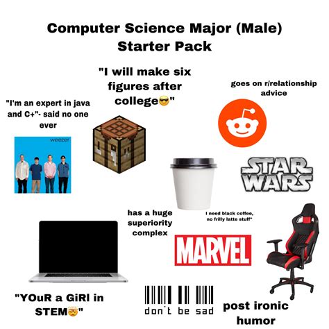 Computer Science Major Male Starter Pack Rstarterpacks Starter