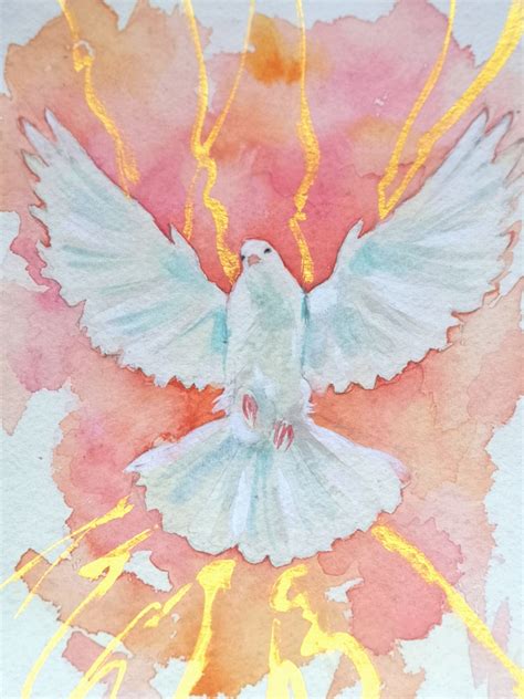 Fine Art Print Holy Spirit Fire 20x15 Watercolour With Etsy