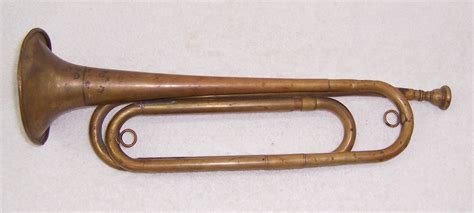 Antique Us Regulation Brass Bugle Made In Usa