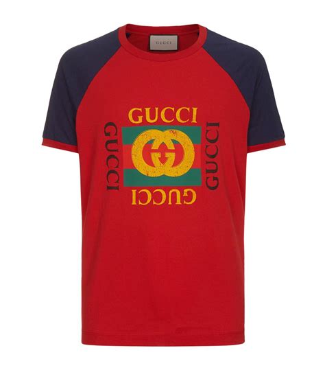 Lyst Gucci Logo Modern Future Motif T Shirt In Red For Men