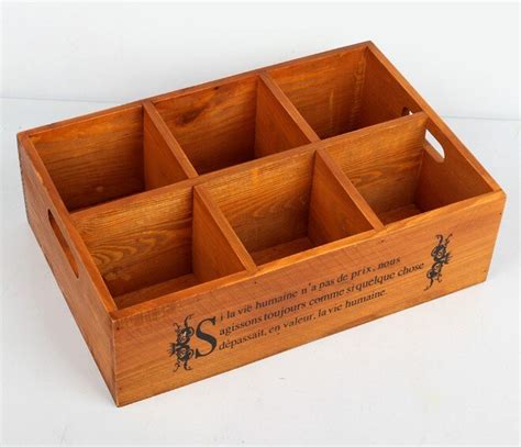 1pc new zakka vintage wooden box six lattice grocery desktop storage box planting bins jl 0909