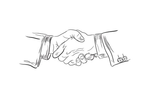 Business Handshake Sketch Illustrations Creative Market