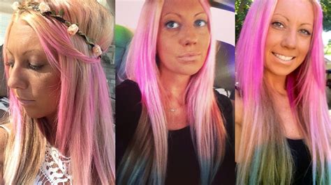 Diy Unicorn Hair Pastel Pink And Blue Ombre Dyed Youtube